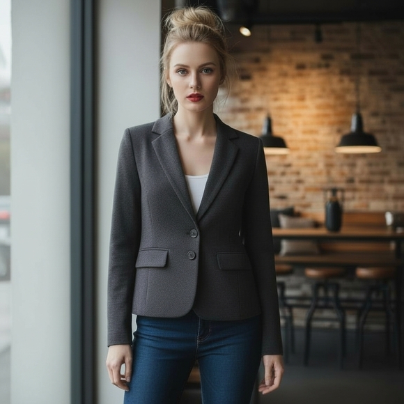 Soho Apparel Jackets & Blazers - CLEARANCE Soho  Classic Black Stretchy 2 button Blazer / Jacket
